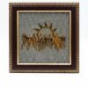 DECOROID 7 Running Horses Wall Art, Gold and Brown, Sun Theme, Decorative Home Decor Seven Running Horses with Sun Wooden Wall Art for Living Room Décor, Money Attraction, Chakra Healing & Protection, 19x19 cm