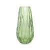 Decorative Glass Vase for Flowers and Plants, Modern Luster Finish, Home and Office Table Decor - (Green Diamond Cut, 10 Inches)