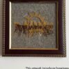 DECOROID 7 Running Horses Wall Art, Gold and Brown, Sun Theme, Decorative Home Decor Seven Running Horses with Sun Wooden Wall Art for Living Room Décor, Money Attraction, Chakra Healing & Protection, 19x19 cm