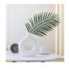 Modern Ceramic Donut Ring Flower Vase 15 cm White Minimalist Round Hollow Design Decorative Pot for Living Room Table Centerpiece