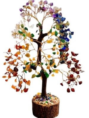 7 Chakra Crystal Healing Tree Showpiece – Natural Stone Decor