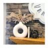Modern Ceramic Donut Ring Flower Vase 15 cm White Minimalist Round Hollow Design Decorative Pot for Living Room Table Centerpiece