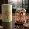 7 Chakra Crystal Tree in Glass Dome Natural Crystal Bonsai Tree Decorative Showpiece for Home Office Desk Vastu