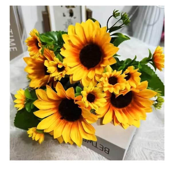 Artificial Sunflower Bunch for VAse Decoration Yellow Faux