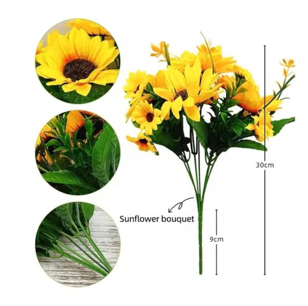 Artificial Sunflower Bunch for VAse Decoration Yellow Faux