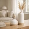 Decorative Ceramic Vase set White office Centrepiece