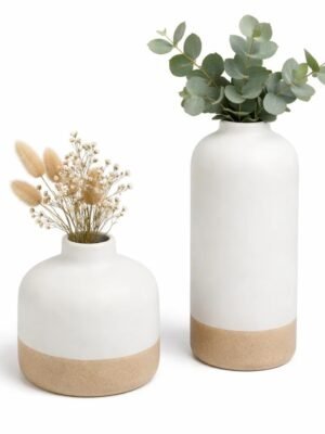 Decorative Ceramic Vase set White office Centrepiece