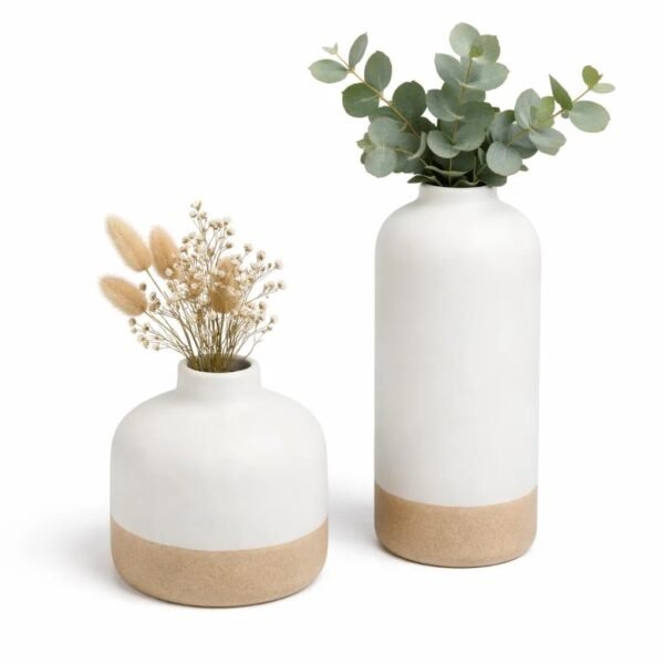 Decorative Ceramic Vase set White office Centrepiece