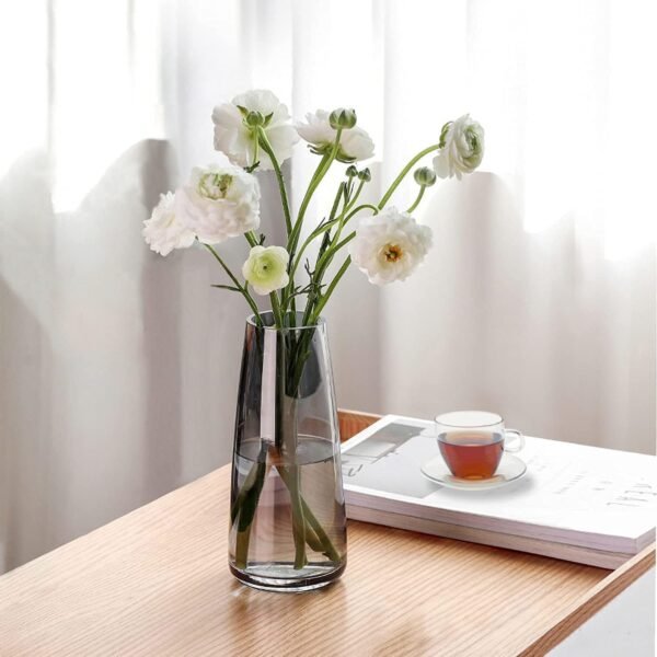 Decorative glass Vase for Flowers and plants modern luster fininsh Black