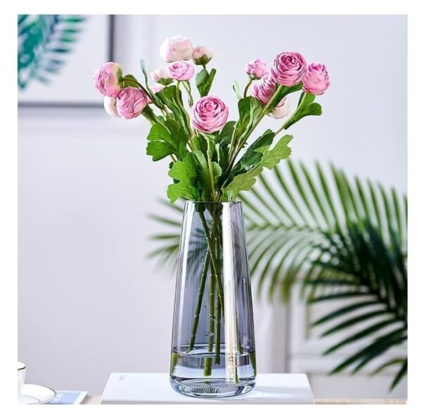 Decorative glass Vase for Flowers and plants modern luster fininsh Black