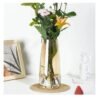 Decorative Glass Flower Vase – Modern Crystal Golden Luster Finish | 9 Inch Vase for Flowers, Plants, Home & Office Table Décor