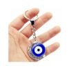 Evil Eye Keychain With Crescent Moon