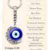 Evil Eye Keychain With Crescent Moon