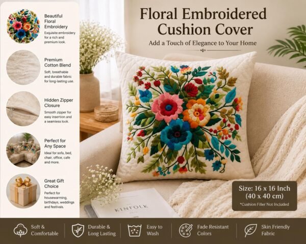 Floral Printed Cushion Cover