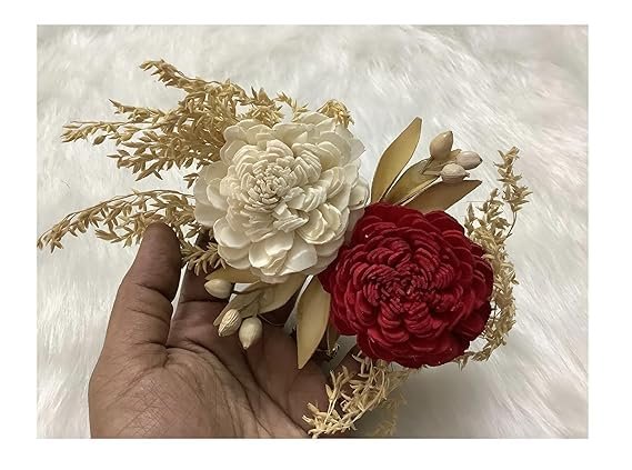 Handmade Eco-Friendy Solo Flower Bunch White and Red