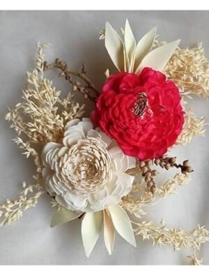 Handmade Eco-Friendy Solo Flower Bunch White and Red