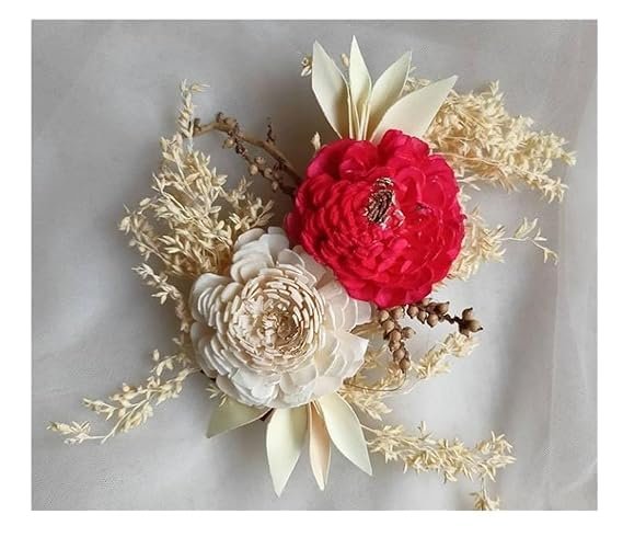 Handmade Eco-Friendy Solo Flower Bunch White and Red