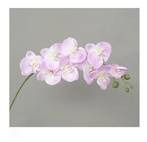 Artificial Light Purple Phalaenopsis Orchid Stems – Set of 3 Faux Orchid Sprays with 9 Realistic Flowers for Home Décor & Vase Arrangements