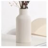 Ribbed Bottle Ceramic Vase white