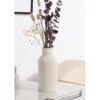 Ribbed Bottle Ceramic Vase white