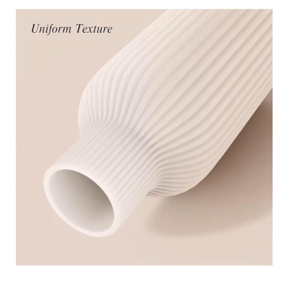Ribbed Bottle Ceramic Vase white