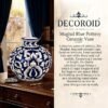 Mughal Blue Pottery Ceramic Vase 6 Inch Hand Painted Blue & White Decorative Flower Vase Glossy Table Vase for Living Room, Bedroom, Shelf, Office & Console Table Elegant Home Décor Accent