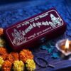 Shree Dhan Lakshmi Kuber Pooja Box Set with Religious Idols and Pooja Accessories Red Decorative Puja Box for Home Temple Worship Festive Decoration and Gifting