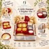 Decorative Gift Hamper Basket with Artificial Flowers Two Candle Holders Gift Box and Decorative Tray Festive Home Decor Set for Gifting