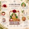 Decorative Ganesh Gift Hamper Basket with Artificial Flowers Decorative Candle and Gift Pouch Festive Home Decor Set for Gifting