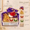 Decorative Gift Hamper Basket with Artificial Flowers Decorative Candle Holders Gift Pouch and Festive Decor Set for Home Decoration and Gifting