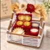 Lakshmi Ganesh Decorative Gift Hamper Basket with Artificial Flowers and Decorative Diyas Traditional Festive Home Decor Set for Gifting Brand: DECOROID