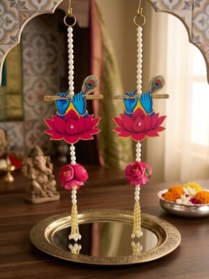 krishna flute lotus hanging Toran