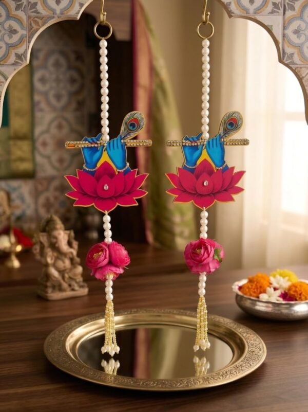 krishna flute lotus hanging Toran